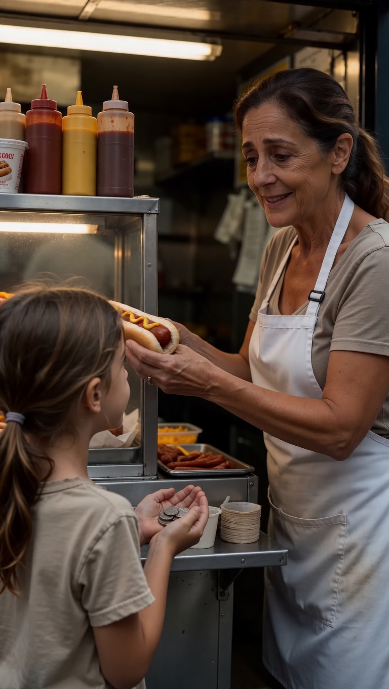 She Gave a Hungry Girl One Hotdog—20 Years Later, a Black Car Stopped at the Same Corner and Changed Her Life Forever