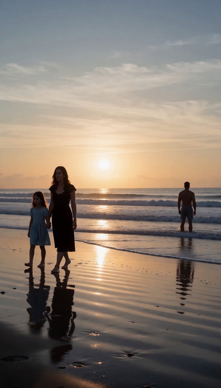 She Told Her Daughter Dad Was Dead—Then a Stranger on an Empty Beach Turned Around, and Everything They Believed for Three Years Began to Unravel 😳🌊