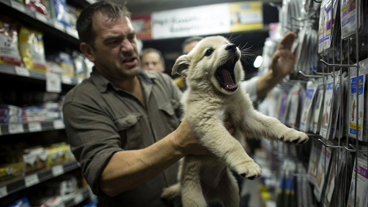 He Grabbed the Puppy by the Neck When He Saw the Belt