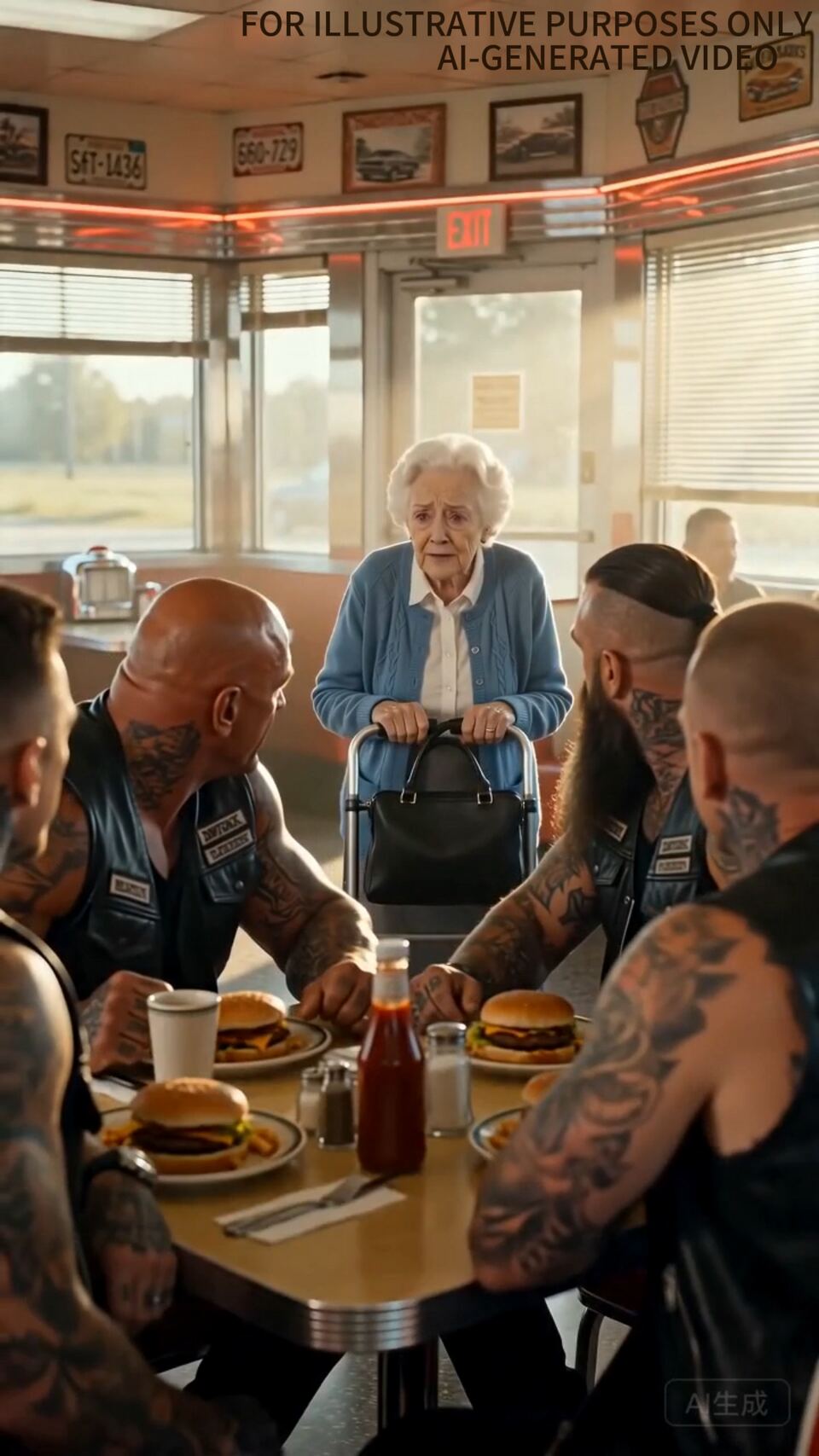 The Old Woman Who Walked Into a Biker Diner