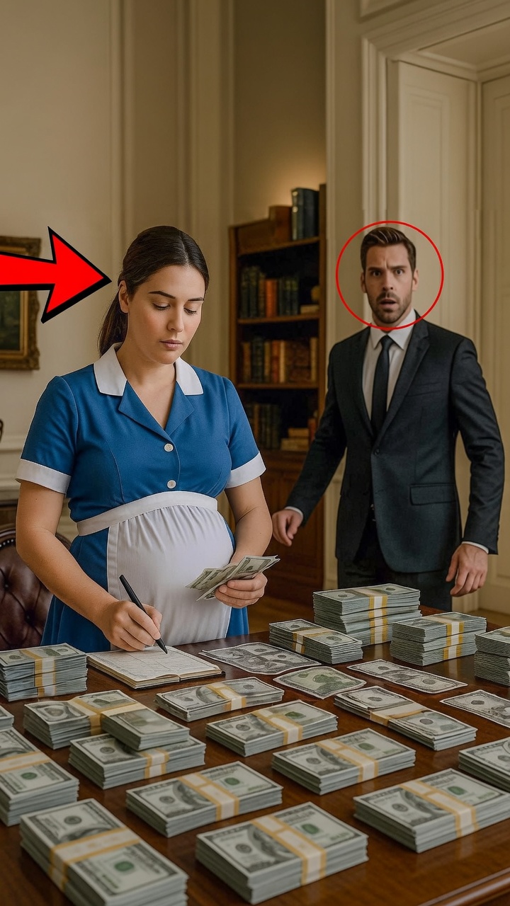 Businessman opens the bedroom door... and can't believe what he finds his cleaning lady doing inside.