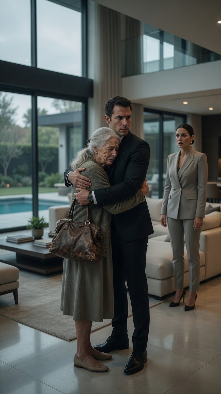 The wife kicked her mother-in-law out of the mansion… unaware that her husband was behind it all.
