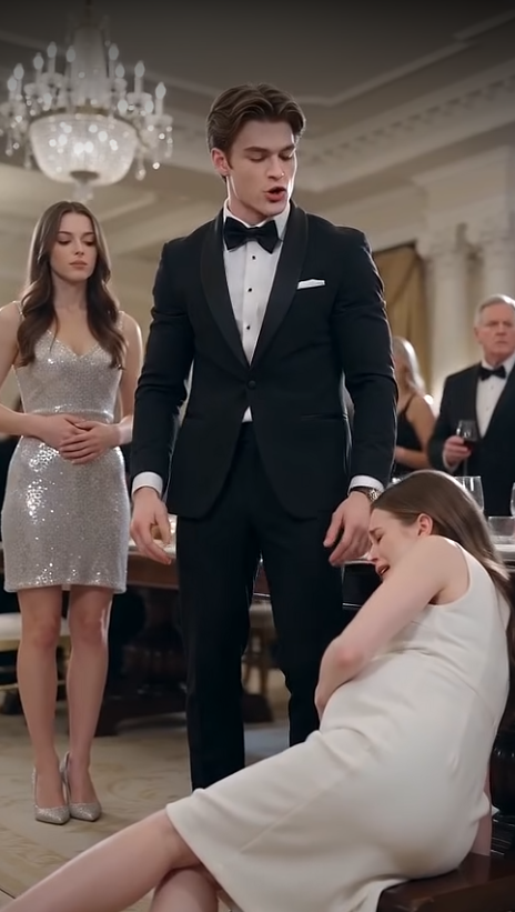 My husband slammed me into a polished mahogany banquet table at an elite charity gala to shield his wealthy mistress, completely forgetting I was seven months pregnant—until the ballroom doors opened and the Governor walked in, calling me his daughter.