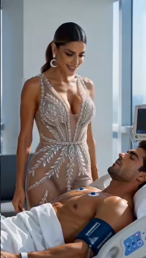 The woman tried to break free with a nervous laugh.