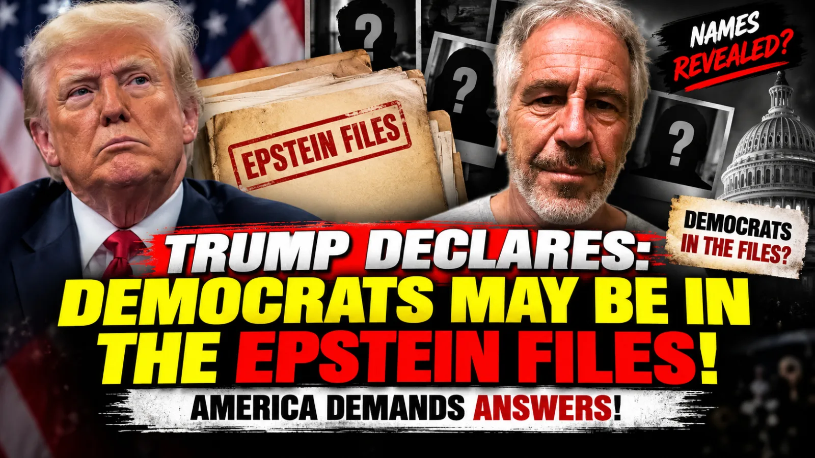 🔥 TRUMP DROPS A STUNNING EPSTEIN FILES ACCUSATION — CLAIMING DEMOCRATS MAY HAVE PLANTED NAMES AS THE POLITICAL FIGHT BLOWS WIDE OPEN…