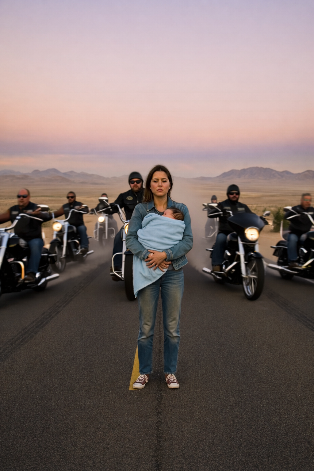 part 1-2 The Biker Gang Nearly Hit a Woman and Her Baby Until One Look Changed the Leader’s Face