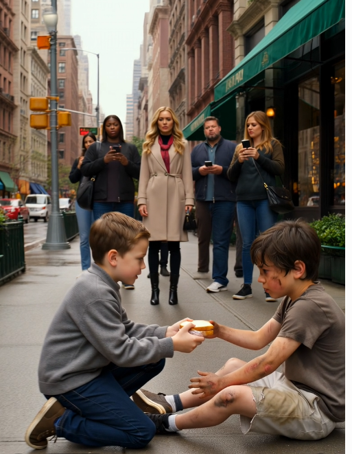The Rich Kid Handed His Food to the Homeless Child… Then His Mother Turned Pale