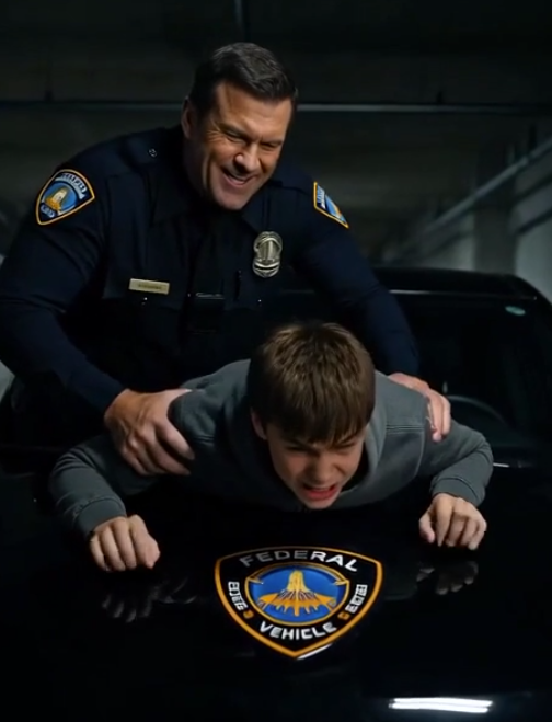 The Garage Went Quiet When the Cop Grabbed the Boy… Then His Father Reached the Scene