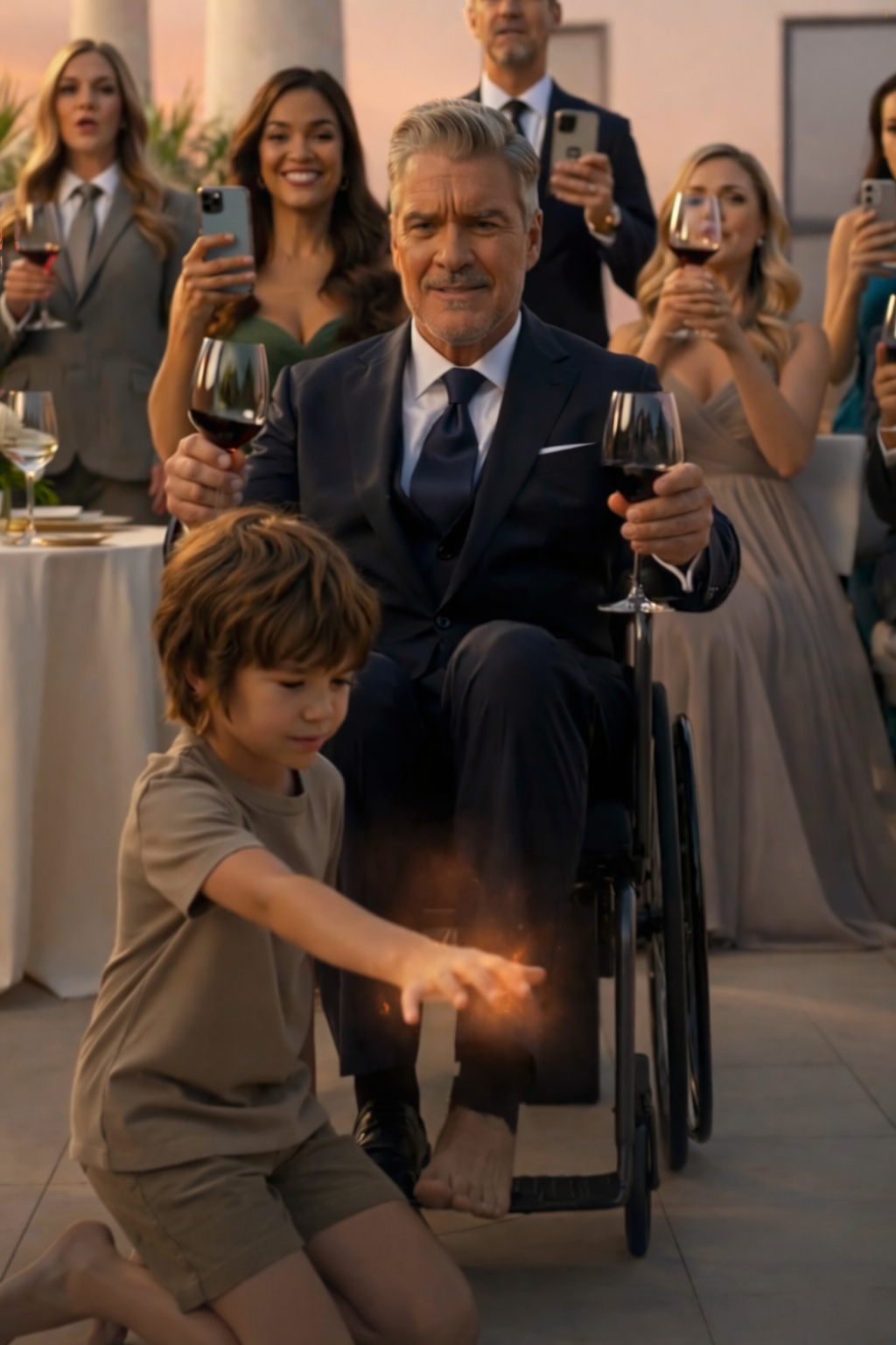 A Barefoot Boy Interrupted the Richest Table on the Terrace Then the Glasses Stopped Shaking