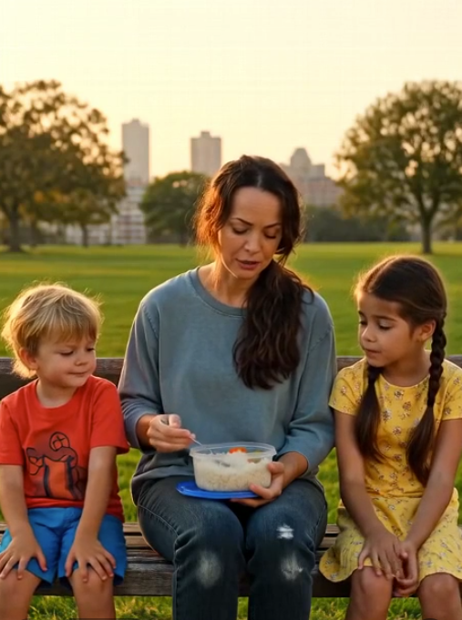 A Mother Shared Her Last Food With Her Children on a Park Bench Then a Millionaire Stepped Closer