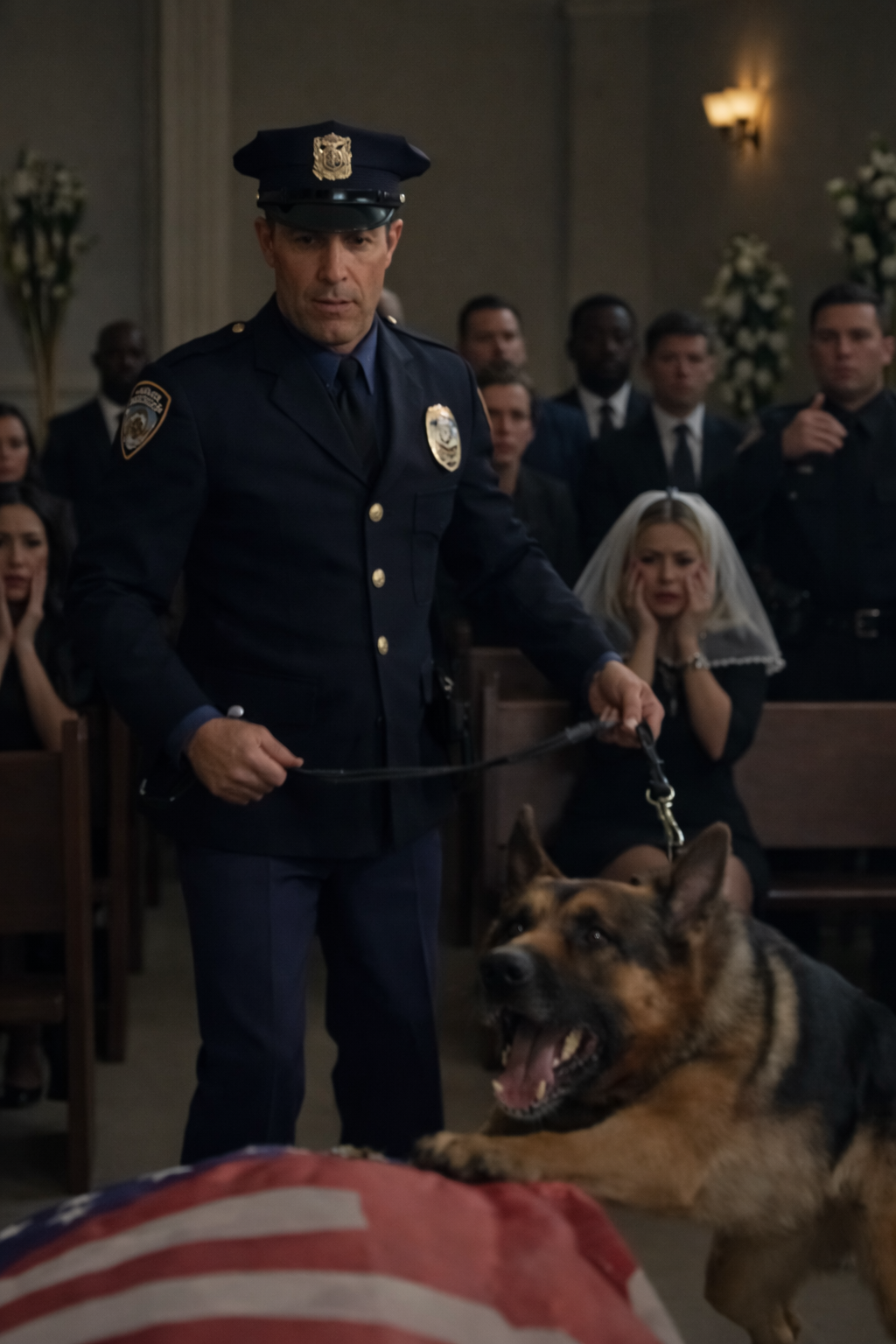 The K9 Wouldn’t Stop Barking at His Fallen Officer’s Coffin… Then the Funeral Turned Silent