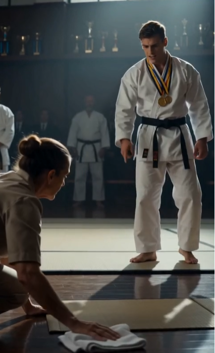 Part 1-2-3 El campeón humilló a la limpiadora frente a todo el dojo… hasta que descubrió que estaba ante una leyenda