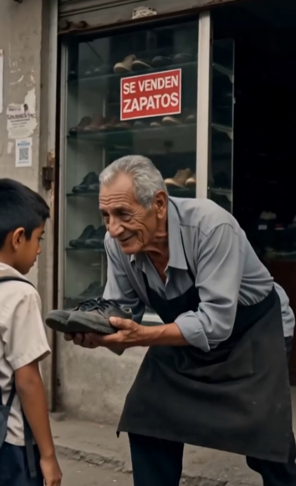 El niño pobre caminaba descalzo hacia la escuela… hasta que el zapatero vio sus pies y salió corr