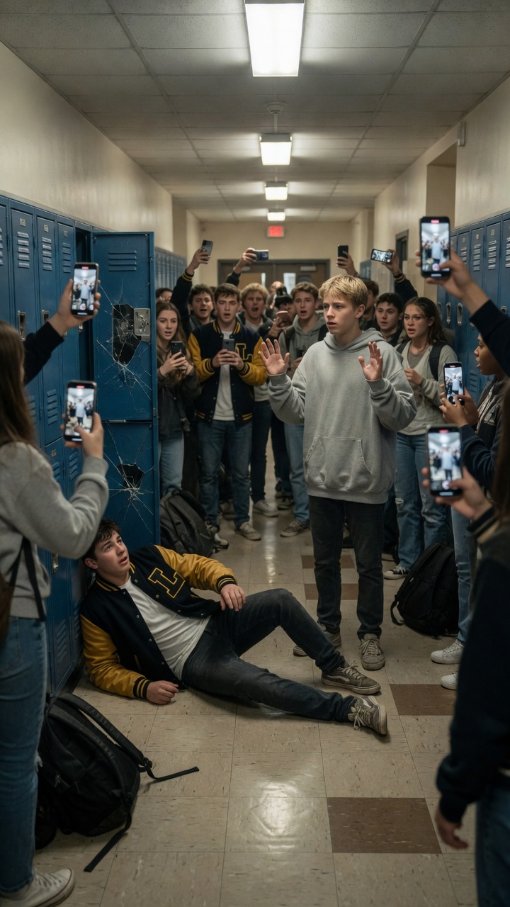 Full Story : The Football Captain Forced Him Against the Lockers Then Forty Phones Exposed the Truth