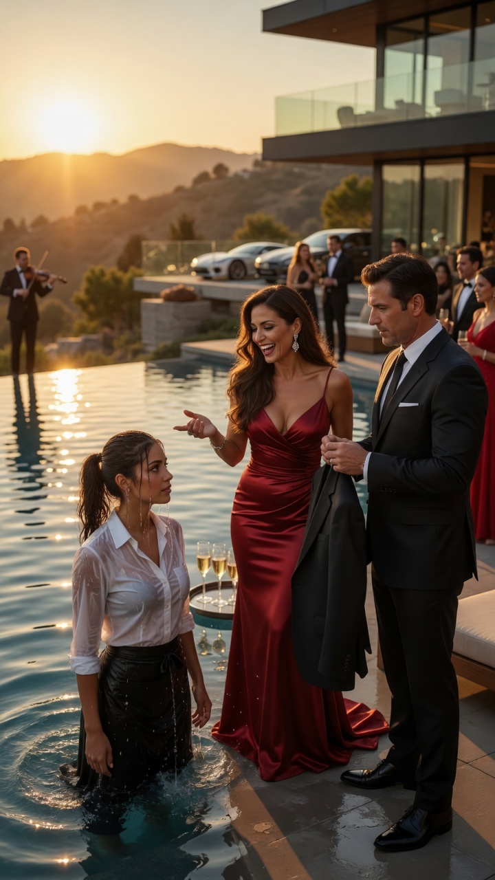 He Humiliated the Waitress at the Mansion Party… Until Her True Identity Silenced Everyone