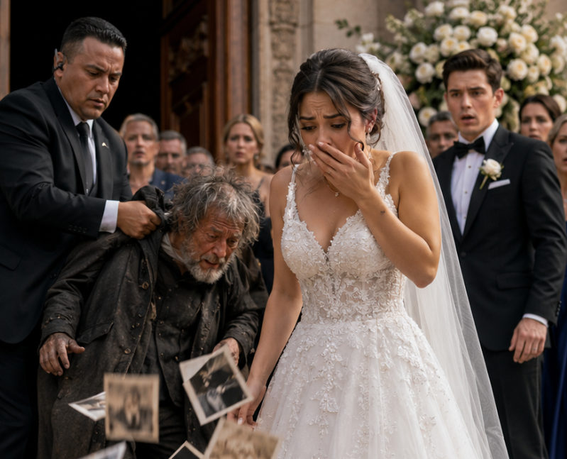 A Homeless Man Begged the Bride for One Hug… What Fell From His Coat Stopped the Wedding
