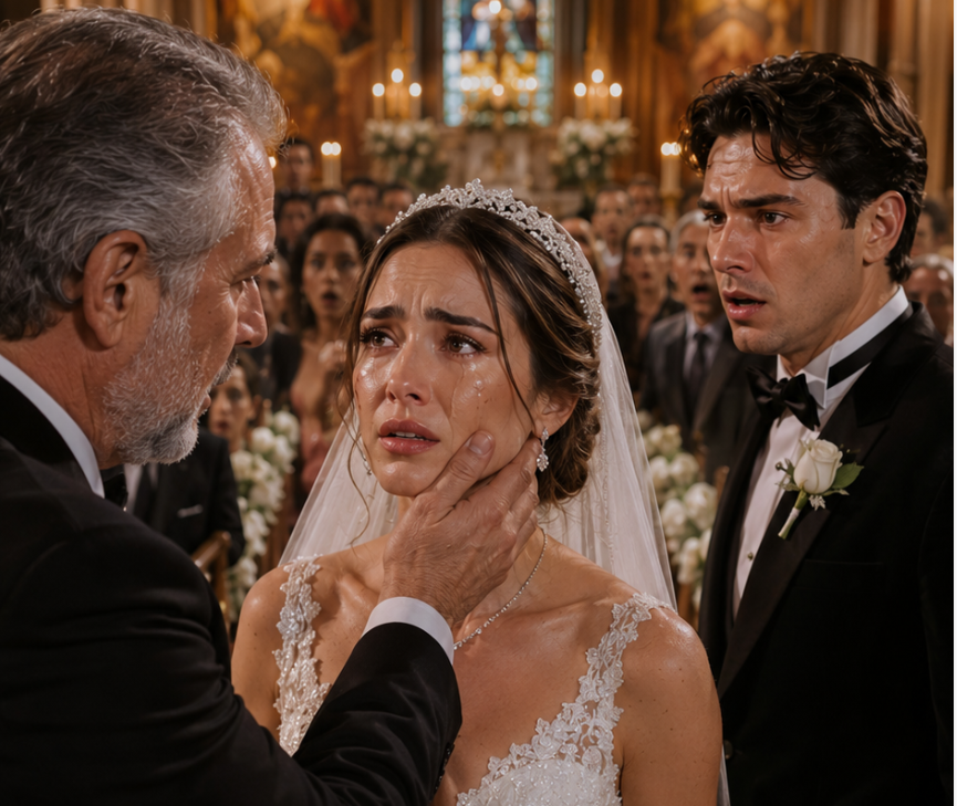 The Bride Froze at the Altar… When a Stranger Revealed He Was Her Father