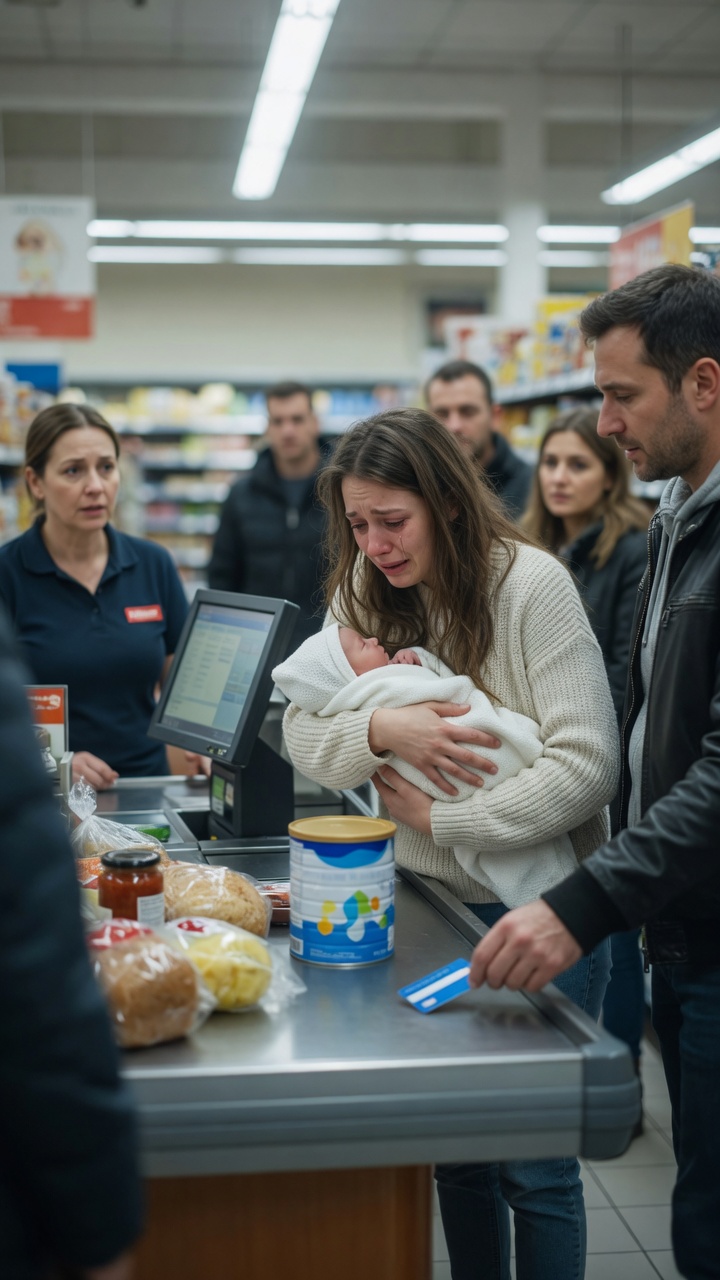 Full Story : **She Was $12 Short for Baby Formula… Then a Stranger Put His Card on the Counter**