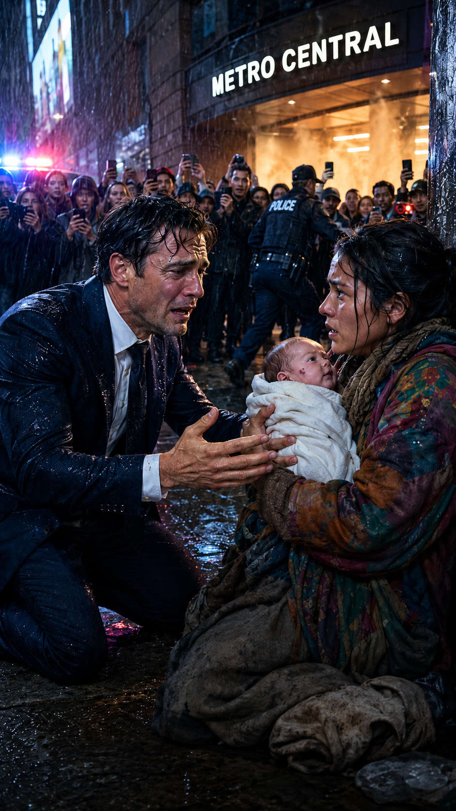 The Millionaire Reached for the Homeless Woman’s Baby… Seconds Before the Station Exploded