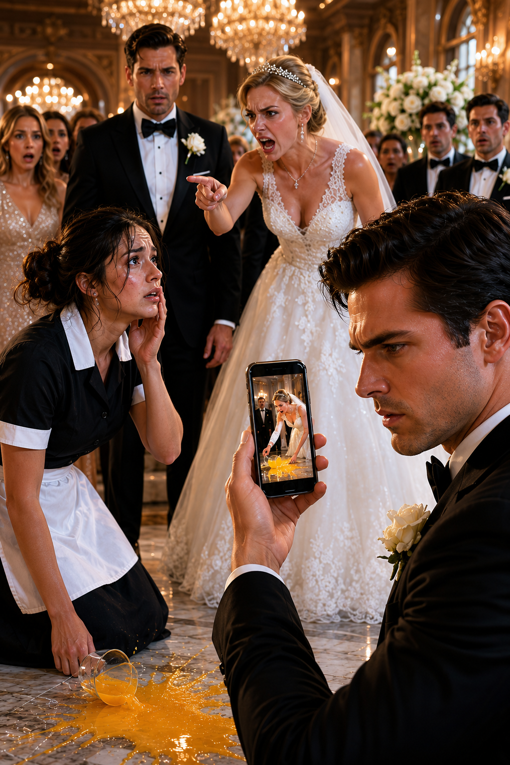 The Waitress Was Blamed at the Wedding… Until Her Phone Exposed the Bride’s Lie