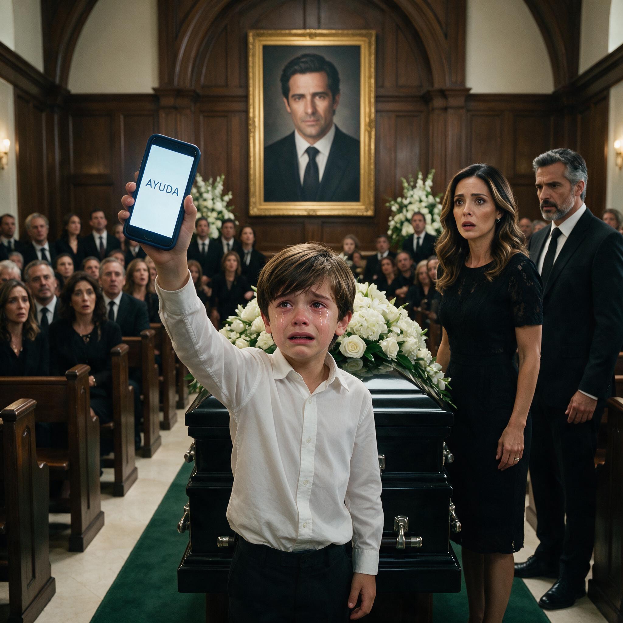 Historia completa : Mateo Interrumpió el Funeral Gritando “¡Papá Está Vivo!”… Y Mostró un Mensaje Imposible