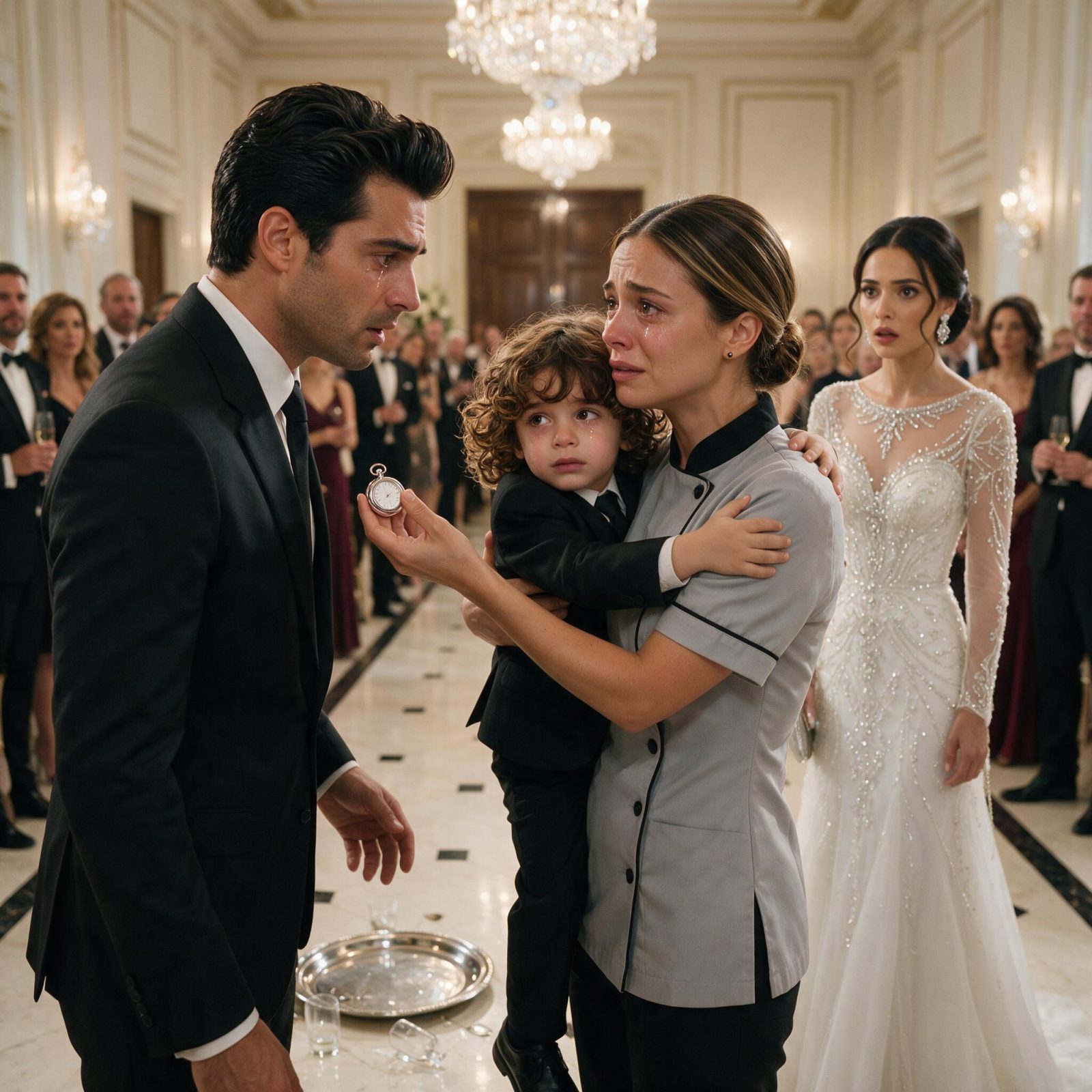 Historia completa : LUCAS CORRIÓ HACIA LA CAMARERA Y GRITÓ “¡MAMÁ!”… PERO CUANDO HELENA MOSTRÓ EL RELOJ DE PLATA, DANIEL DEJÓ CAER LA COPA Y PREGUNTÓ: “¿QUIÉN TE DIO ESO?”