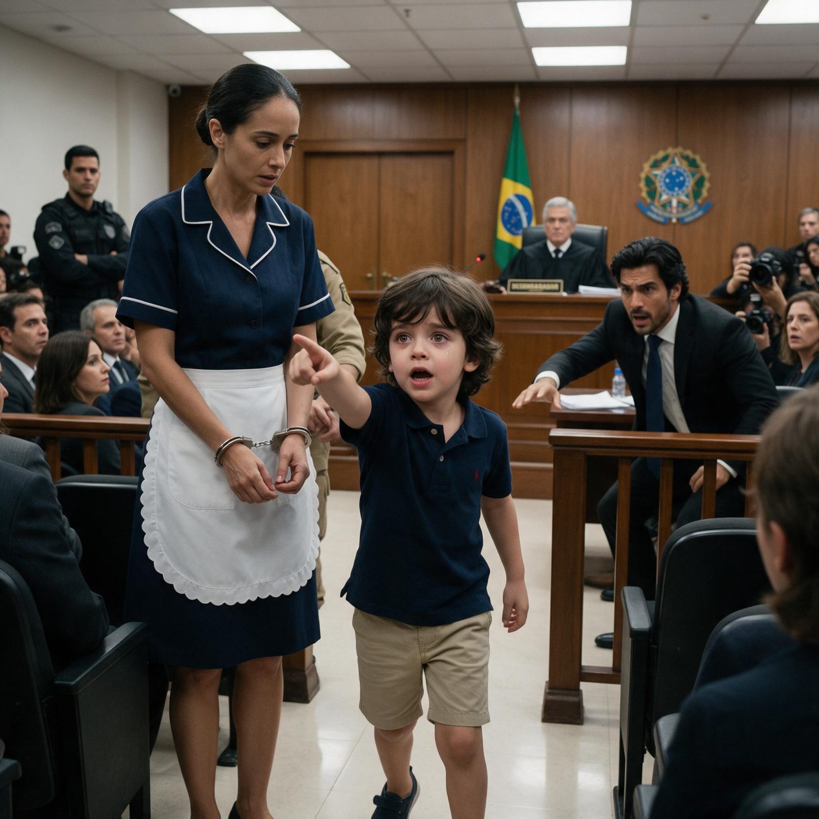 Historia completa :  El niño irrumpió en el juicio y gritó «¡No fue ella!»… pero cuando señaló al verdadero responsable, toda la sala quedó en silencio