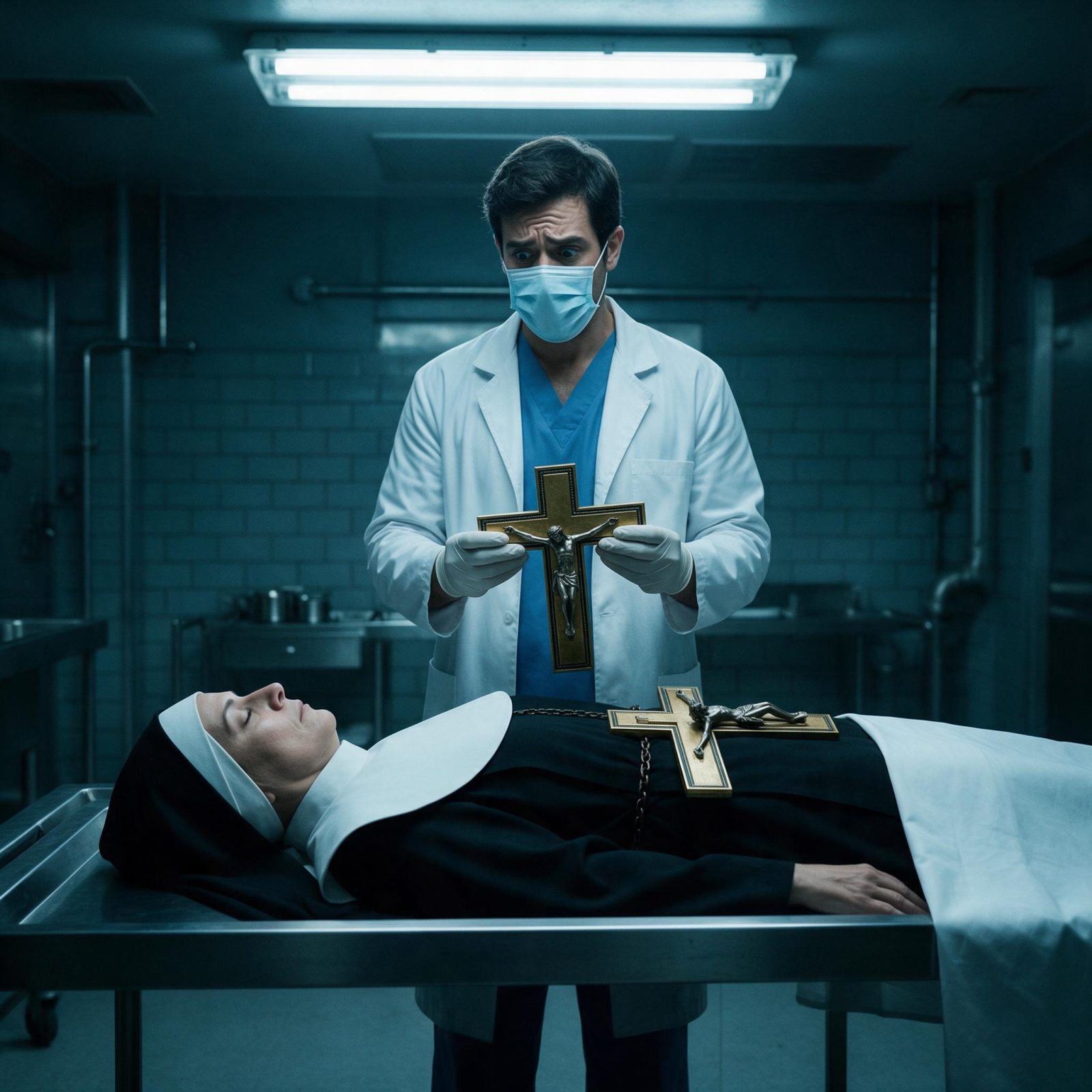 Historia completa :  El médico encontró dos crucifijos idénticos junto a una monja inmóvil… pero el número grabado detrás del segundo cambió todo lo que sabía sobre Sor Isabel
