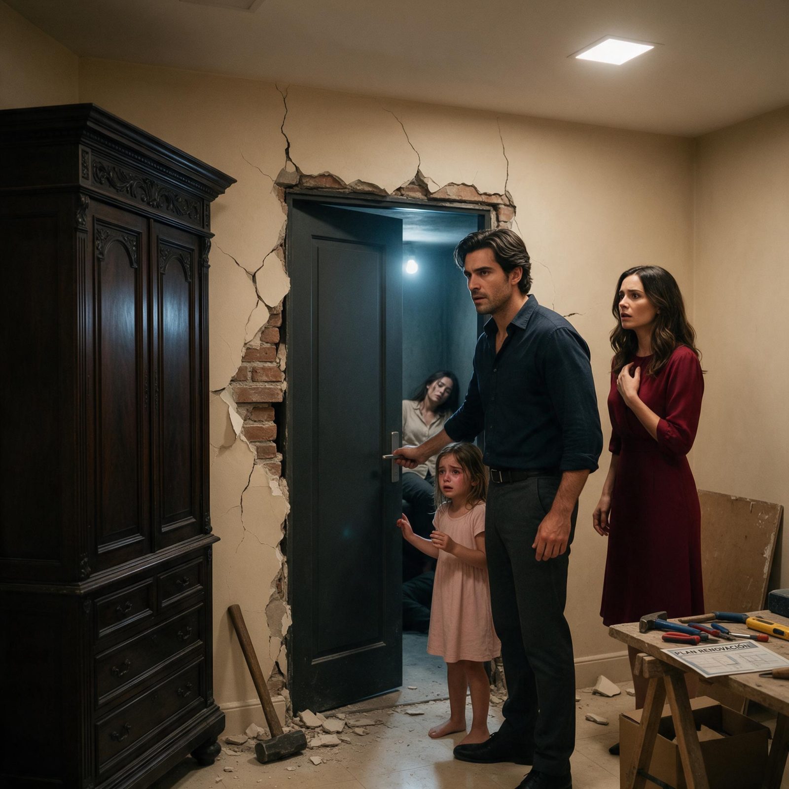 Historia completa :  La niña gritó «¡Papá, abre esa pared!»… y cuando Dante encontró a una mujer detrás de la puerta, Victoria dejó de poder ocultar su miedo