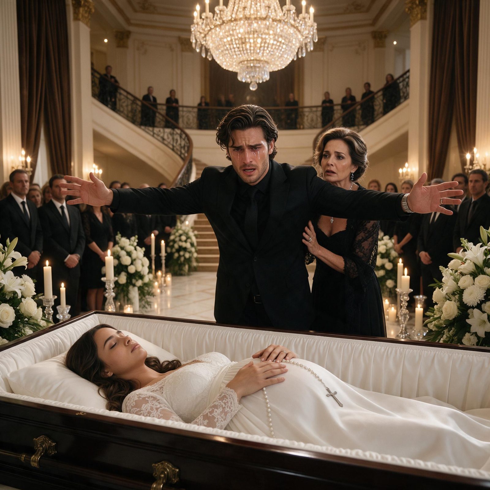 Historia completa :  Dante gritó «¡Nadie la toca!» delante del ataúd… pero lo que descubrió bajo el rosario de Isabella detuvo el funeral