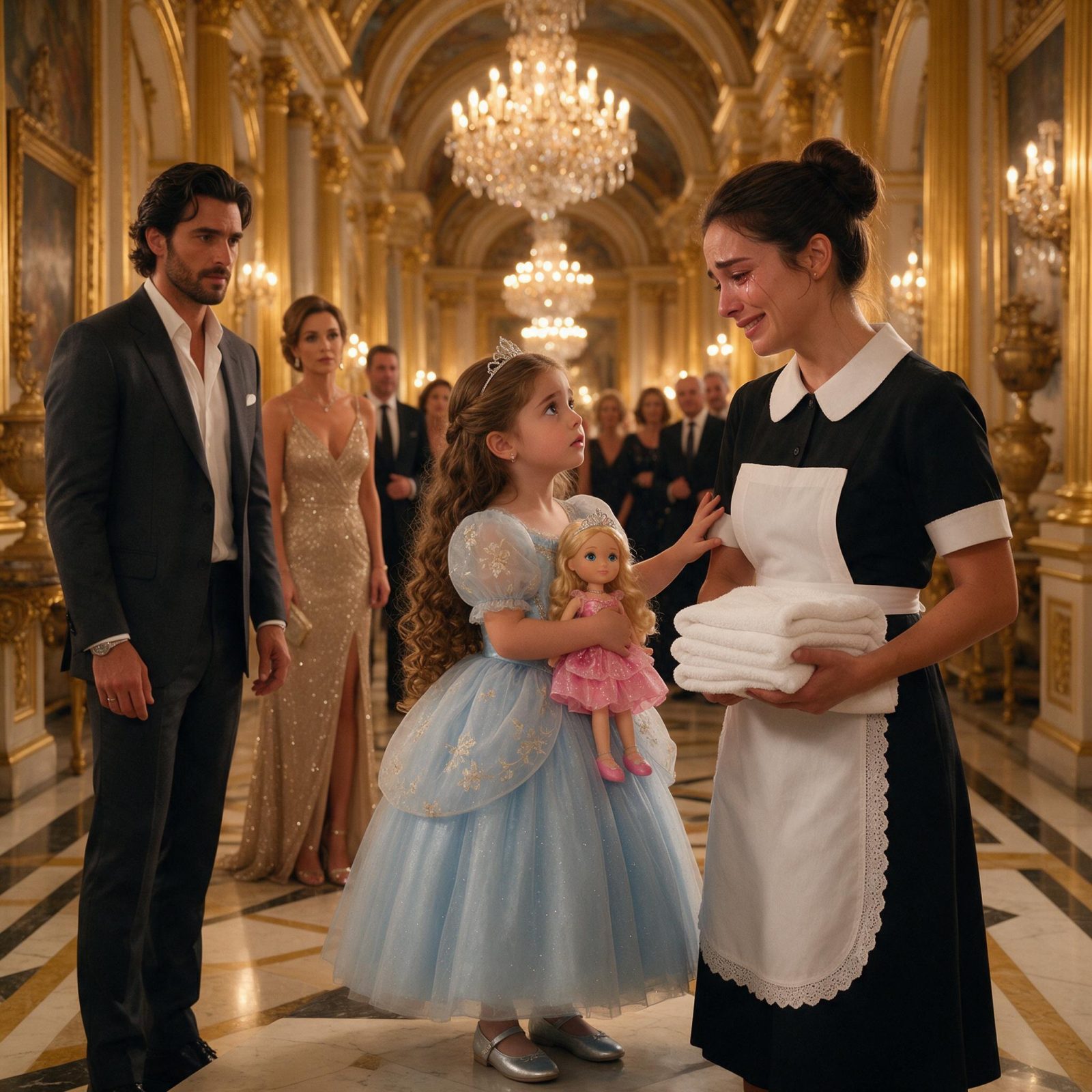 Historia completa :  La niña tomó la mano de la criada y le dijo «No llores, por favor»… pero lo que Sofía ocultaba hizo que todo el palacio quedara en silencio