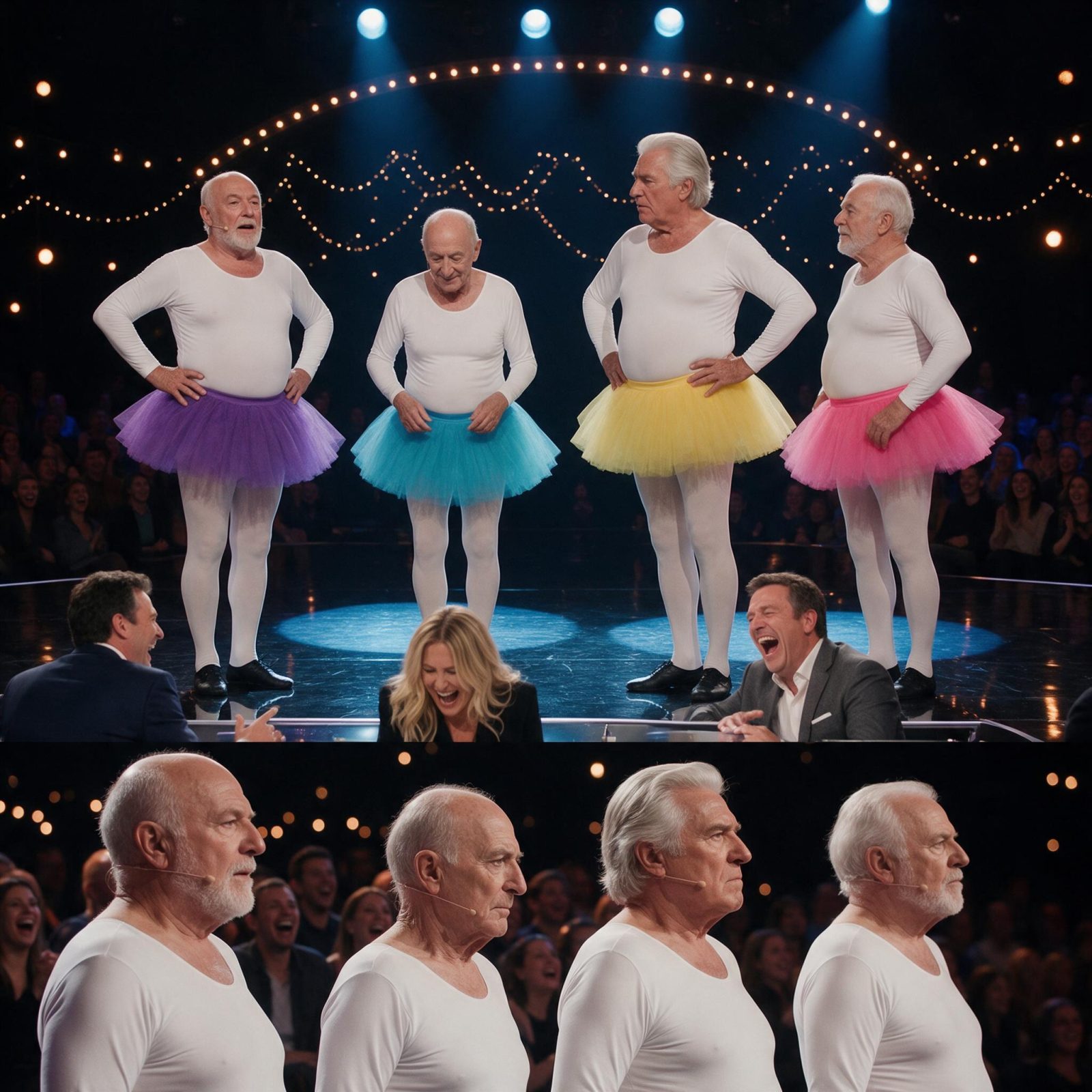 Historia completa :  LOS JUECES SE RIERON DE CUATRO ANCIANOS EN TUTÚ… PERO CUANDO EMPEZÓ LA MÚSICA, EL HOMBRE DEL TUTÚ AMARILLO HIZO ALGO QUE DEJÓ TODO EL TEATRO EN SILENCIO