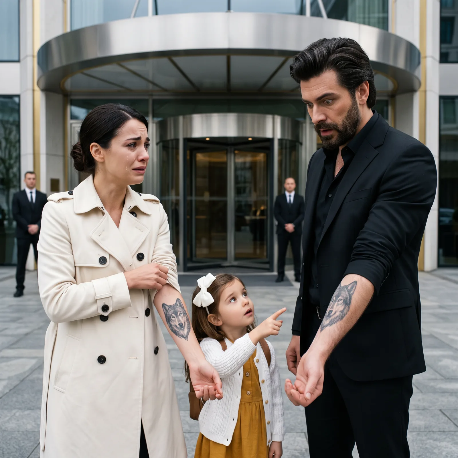 Historia completa :  LA NIÑA GRITÓ «¡MAMÁ, ÉL TIENE UN LOBO IGUAL AL TUYO!» FRENTE A UN MILLONARIO… PERO CUANDO ÉL VIO LOS DOS TATUAJES, DESCUBRIÓ QUE SU VIDA ENTERA ERA UNA MENTIRA