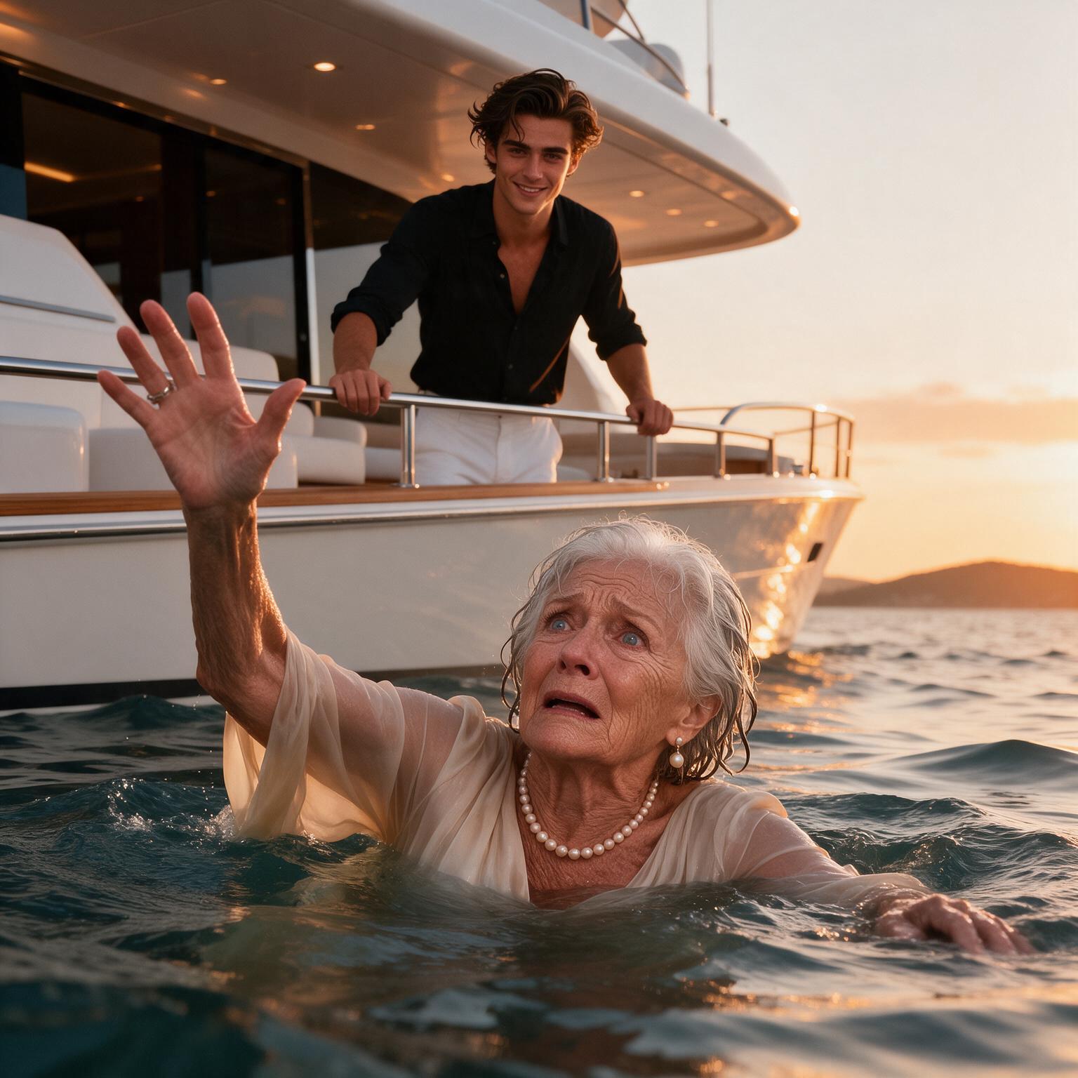 Historia completa : Lucas empujó a su esposa de 80 años al mar y se alejó sonriendo… pero cuando Elena logró subir a una boya, vio que el yate regresaba con alguien más al timón
