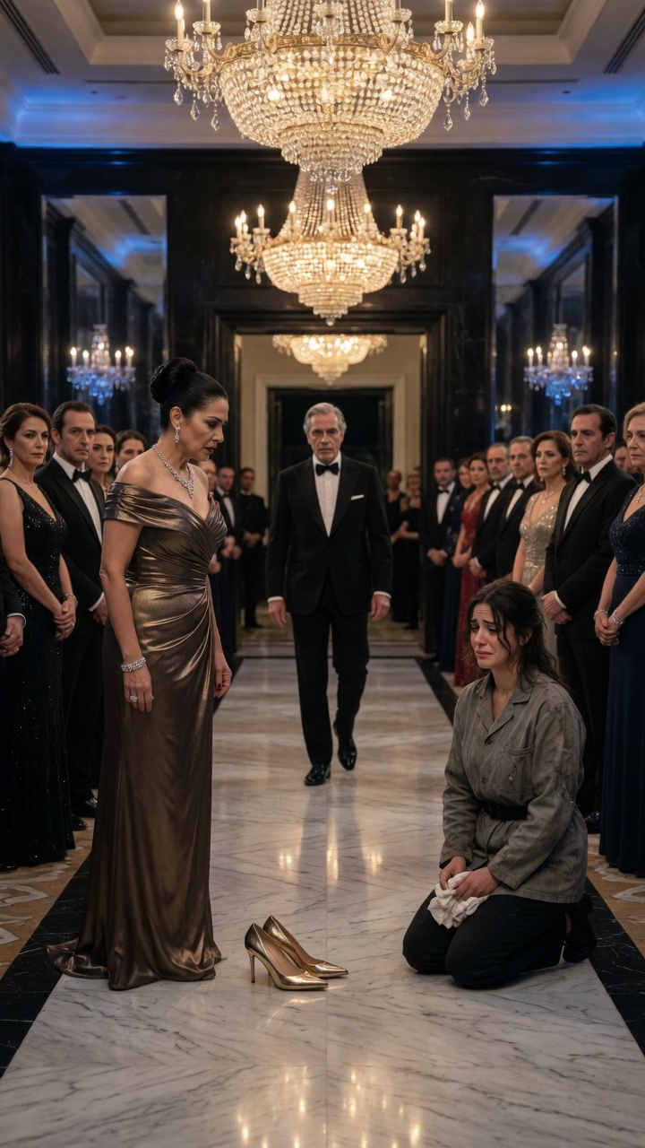 Full-The Socialite Forced the Janitor to Clean Her Shoe on Her Knees… But When the Billionaire Walked In, He Revealed Who Truly Owned the Empire