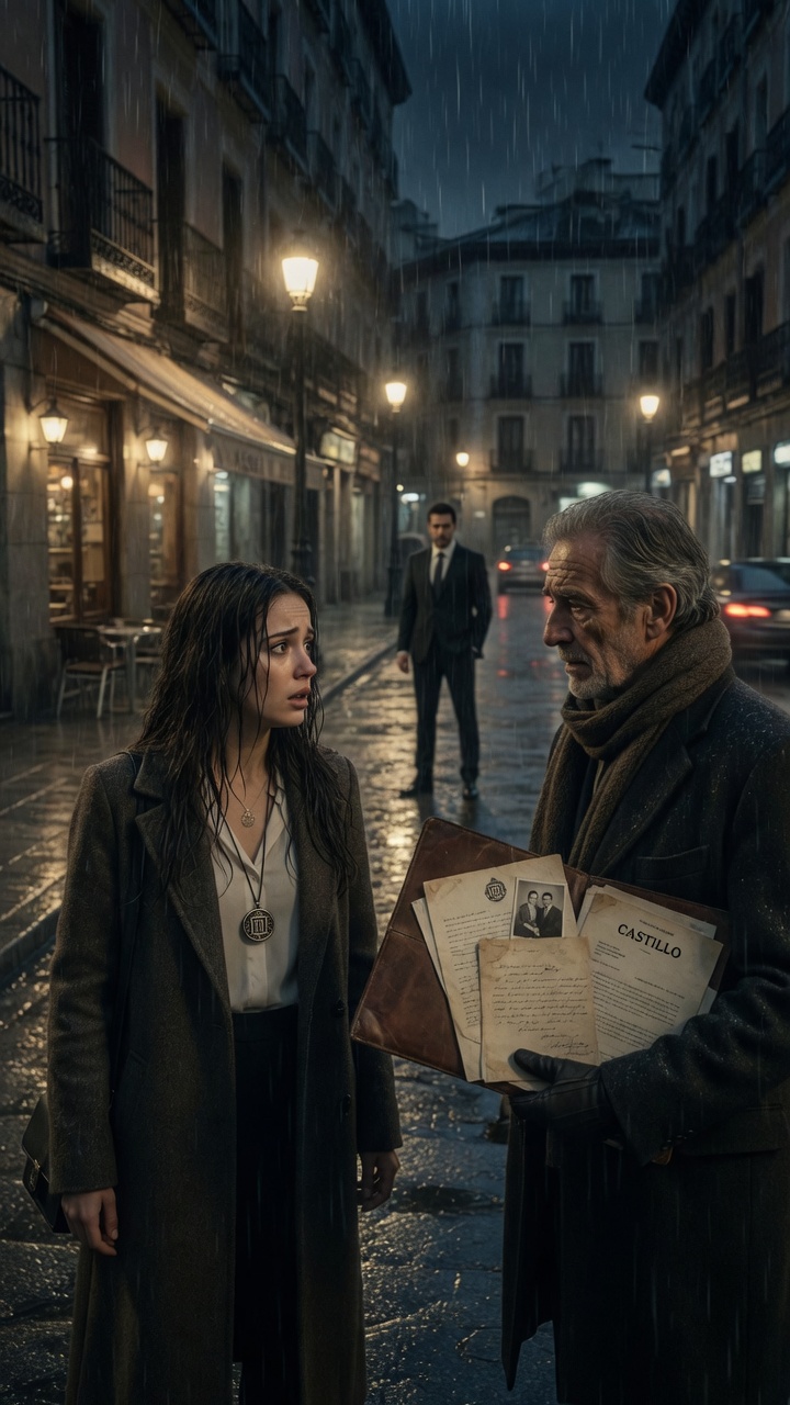 La Mujer Caminaba Bajo La Lluvia Sin Saber Que Su Pasado Estaba A Punto De Encontrarla… Un Anciano Le Entregó Una Foto Y Reveló El Secreto Que Su Familia Ocultó Durante Años