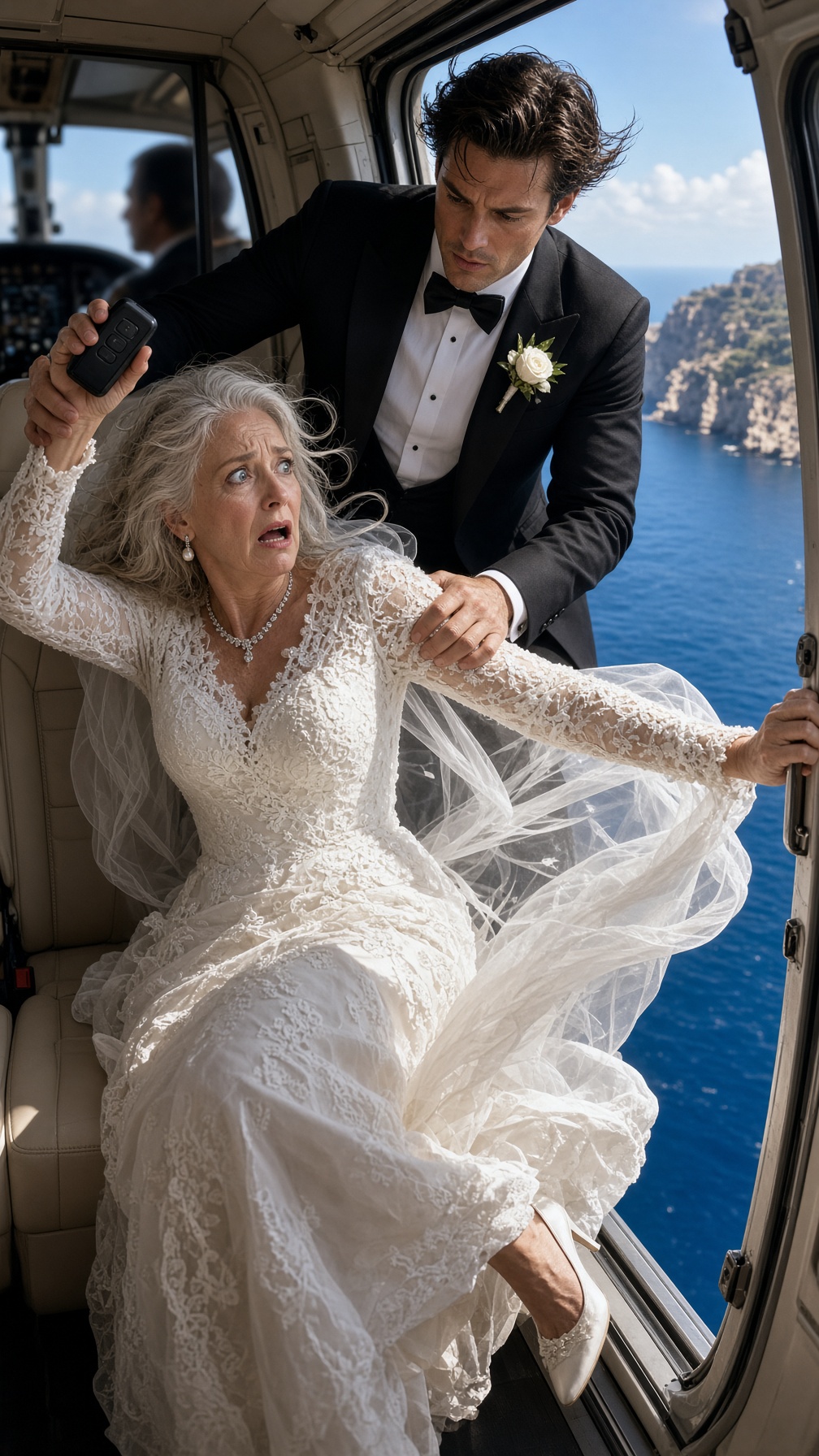 SON JEUNE MARI L’A POUSSÉE HORS DE L’HÉLICOPTÈRE LE JOUR DU MARIAGE… MAIS IL IGNORAIT CE QU’ELLE AVAIT PRÉPARÉ AVANT DE MONTER À BORD