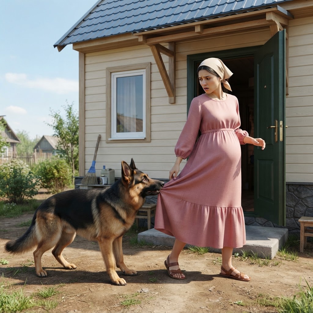 SON CHIEN A TIRÉ LA ROBE DE SA MAÎTRESSE ENCEINTE ET LUI A INTERDIT D’ENTRER CHEZ ELLE… QUELQUES MINUTES PLUS TARD, CLAIRE A COMPRIS QU’IL VENAIT DE SAUVER DEUX VIES