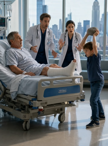 A homeless boy burst into a billionaire’s hospital room and struck