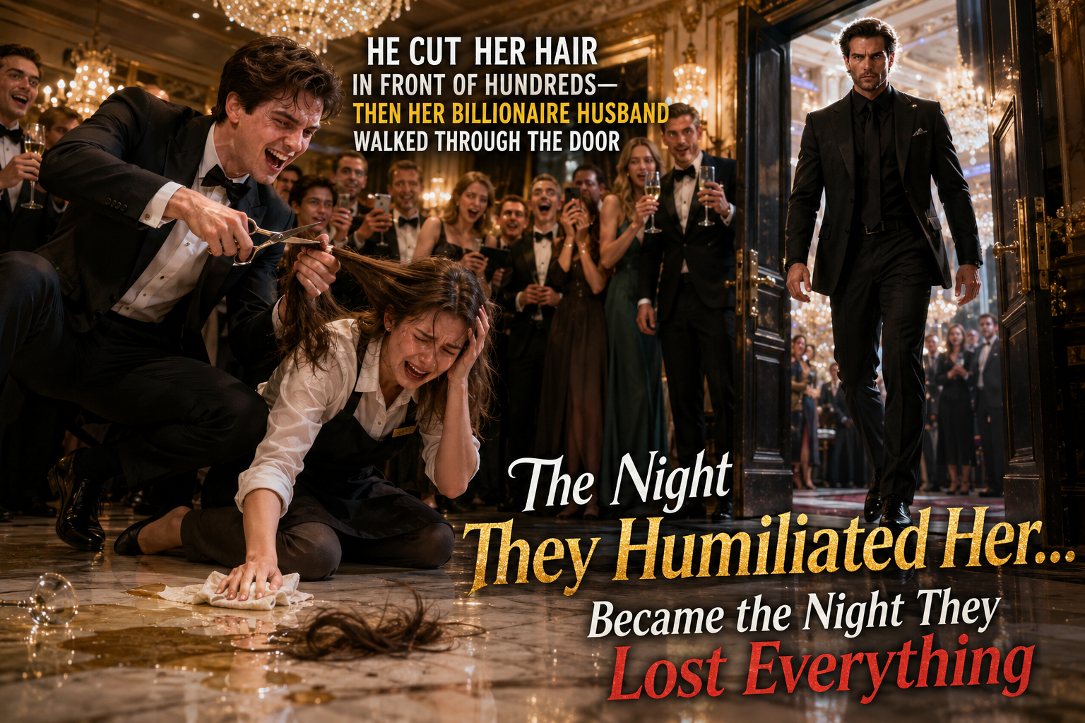 1 Chapter 3 "He Cut a Waitress's Hair in Front of Hundreds—Then Her Billionaire Husband Revealed Who She Really Was"