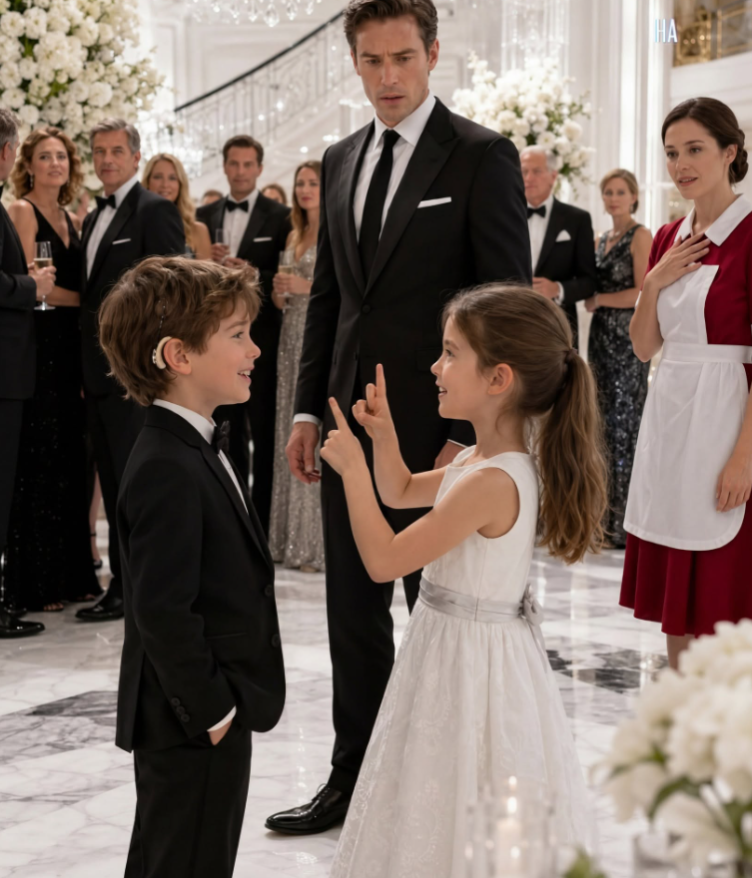 The CEO forgot his deaf son in a room full of millionaires, until the maid’s daughter raised her hands and made him smile