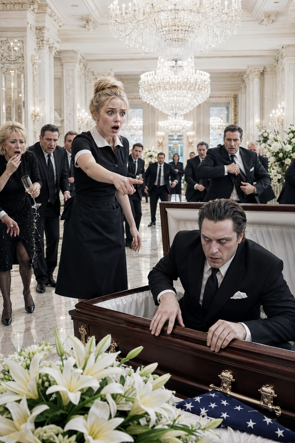 193 A Waitress Screamed “He’s Breathing” at the Mafia Boss’s Funeral—But When His Gray Eyes Opened, His Next Words Turned Her Into the Most Hunted Woman in Chicago... - FG News