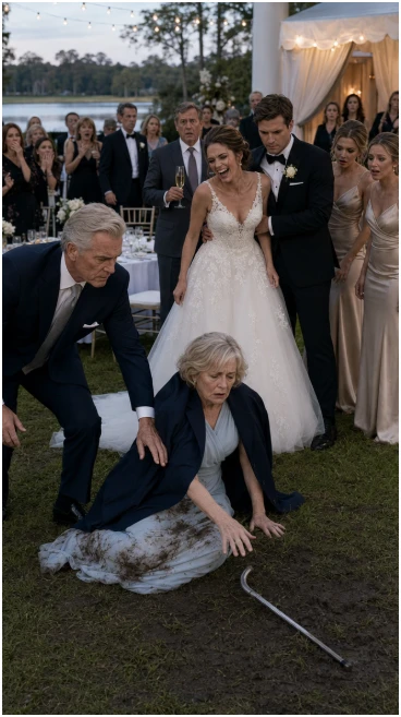 152 When My Son’s Cruel Bride Pushed My Wife Into The Mud, I Took The Microphone, Canceled The Entire Wedding Payment, And Walked Away Leaving Them To Face The Public Shame.