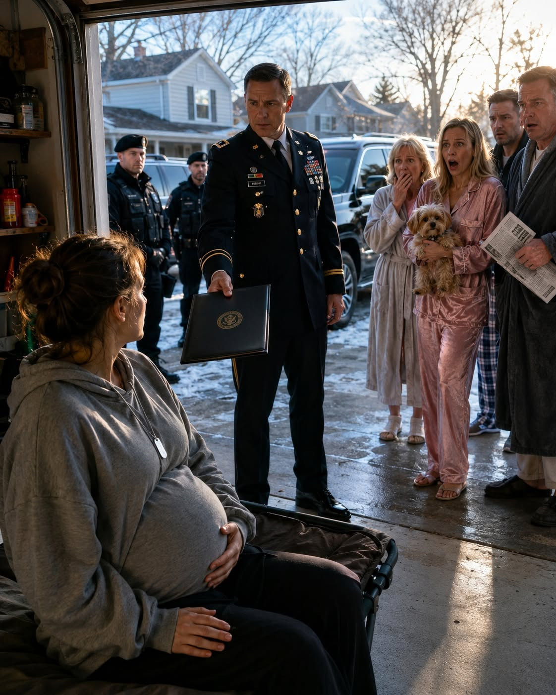 318 I was seven months pregnant, sleeping on a folding cot in a freezing garage because my own family said my grief was inconvenient.