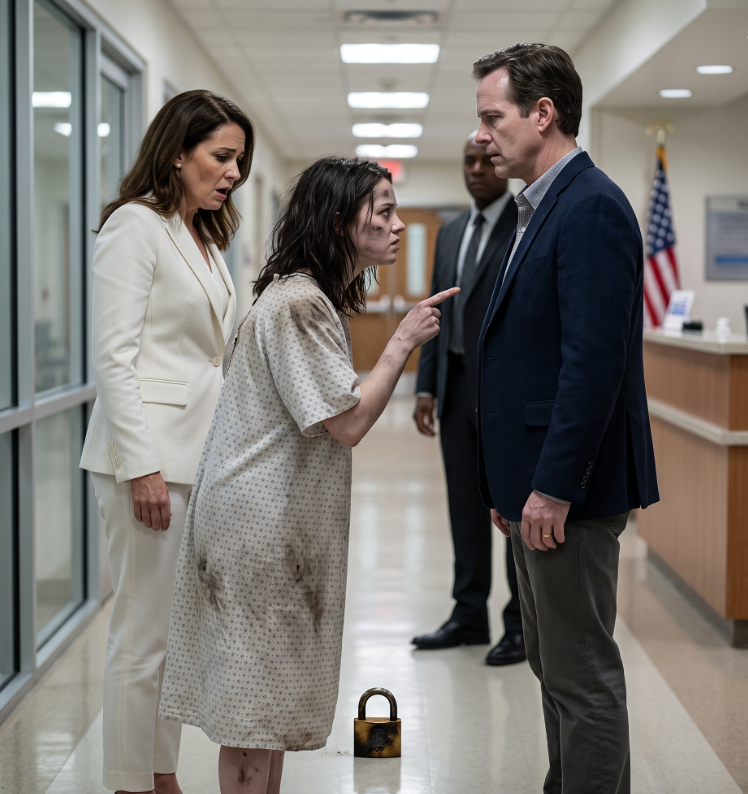 426 They had already told everyone in town that their daughter was gone—another heartbreaking victim of a fast-moving house fire. But when Evie walked barefoot into the hospital hallway and dropped a scorched brass padlock at her parents’ feet, her mother’s tears stopped instantly. 🔥 Then Evie asked why her bedroom had been locked from the outside…