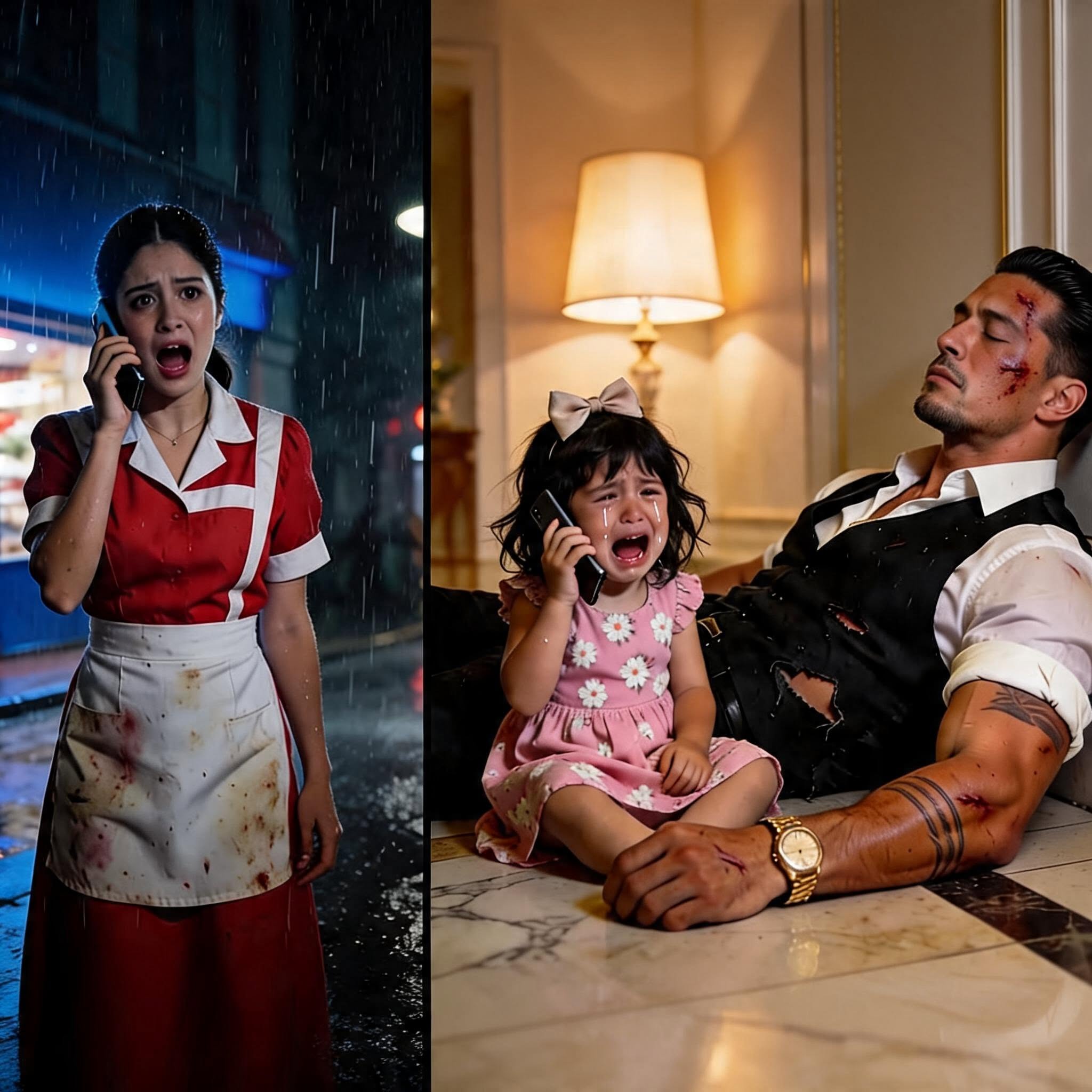 449 The Poor Waitress Answered a Little Girl’s 2 A.M. Cry for Help—Never Knowing the Bleeding Man She Saved Was the Mafia Boss Who Would Risk His Empire for Her Heart