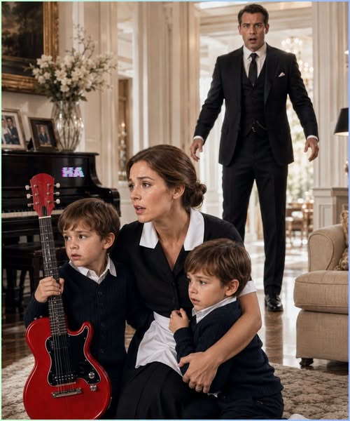 485 The Billionaire Boss Came Home Early and Found His Housekeeper Shielding His Silent Twins, but the Red Guitar Revealed Which Woman Had Really Killed Their Mother