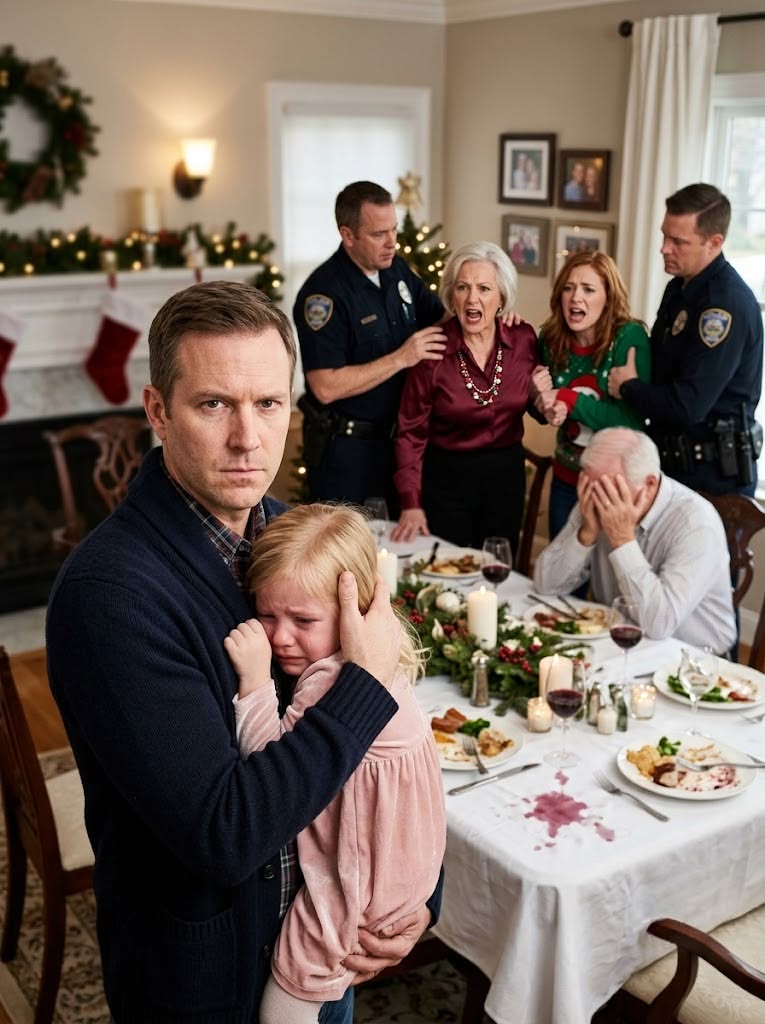 507 At my mother-in-law’s Christmas gala, she slapped my little daughter for spilling juice while state senators watched, and my own wife screamed that Lily deserved it—so I carried my child into the snow