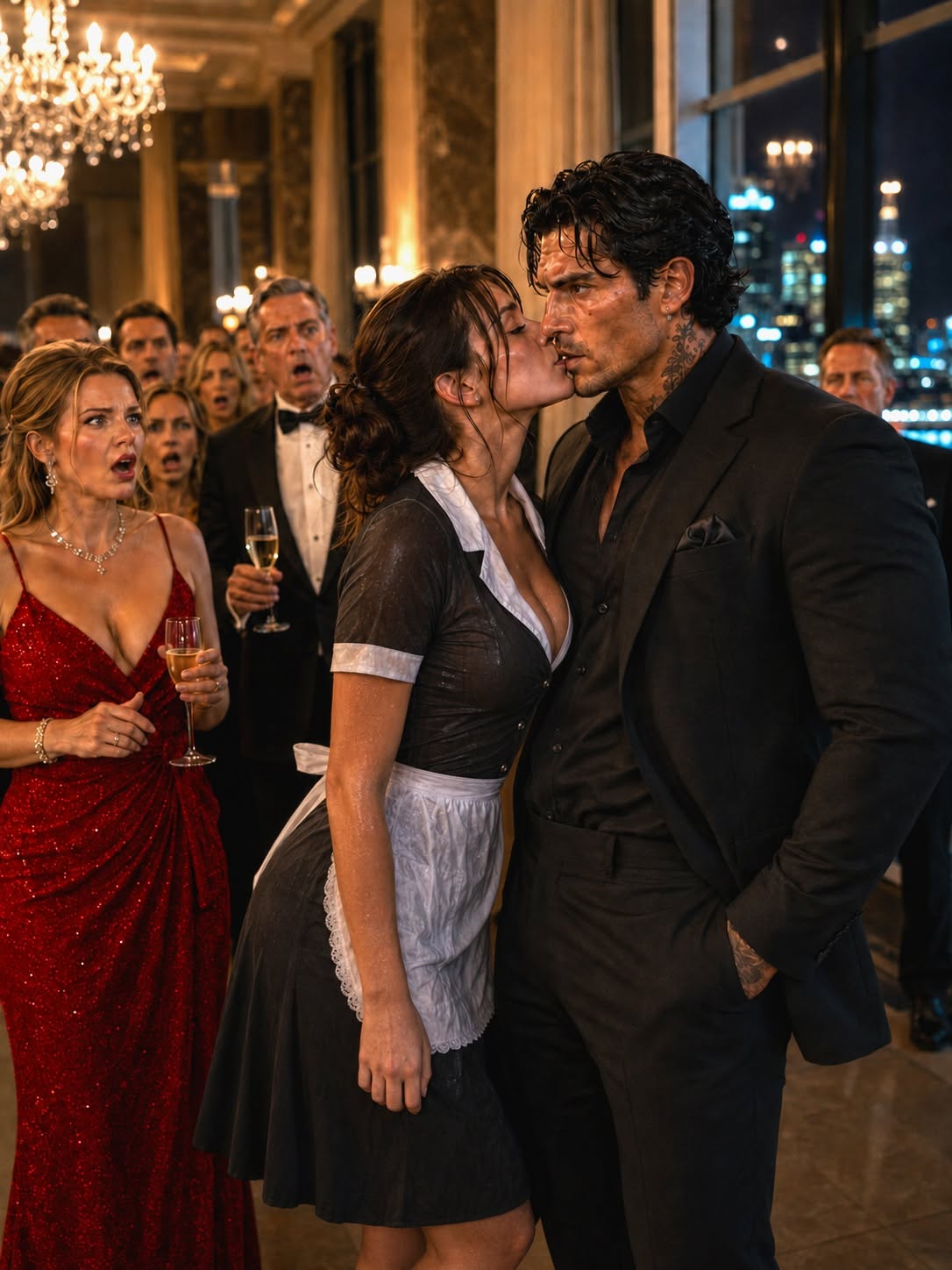 31 OMG A Waitress Took $10,000 to Kiss the Most Dangerous Mafia Boss at the Gala—Then He Learned She Was Saving Her Little Sister