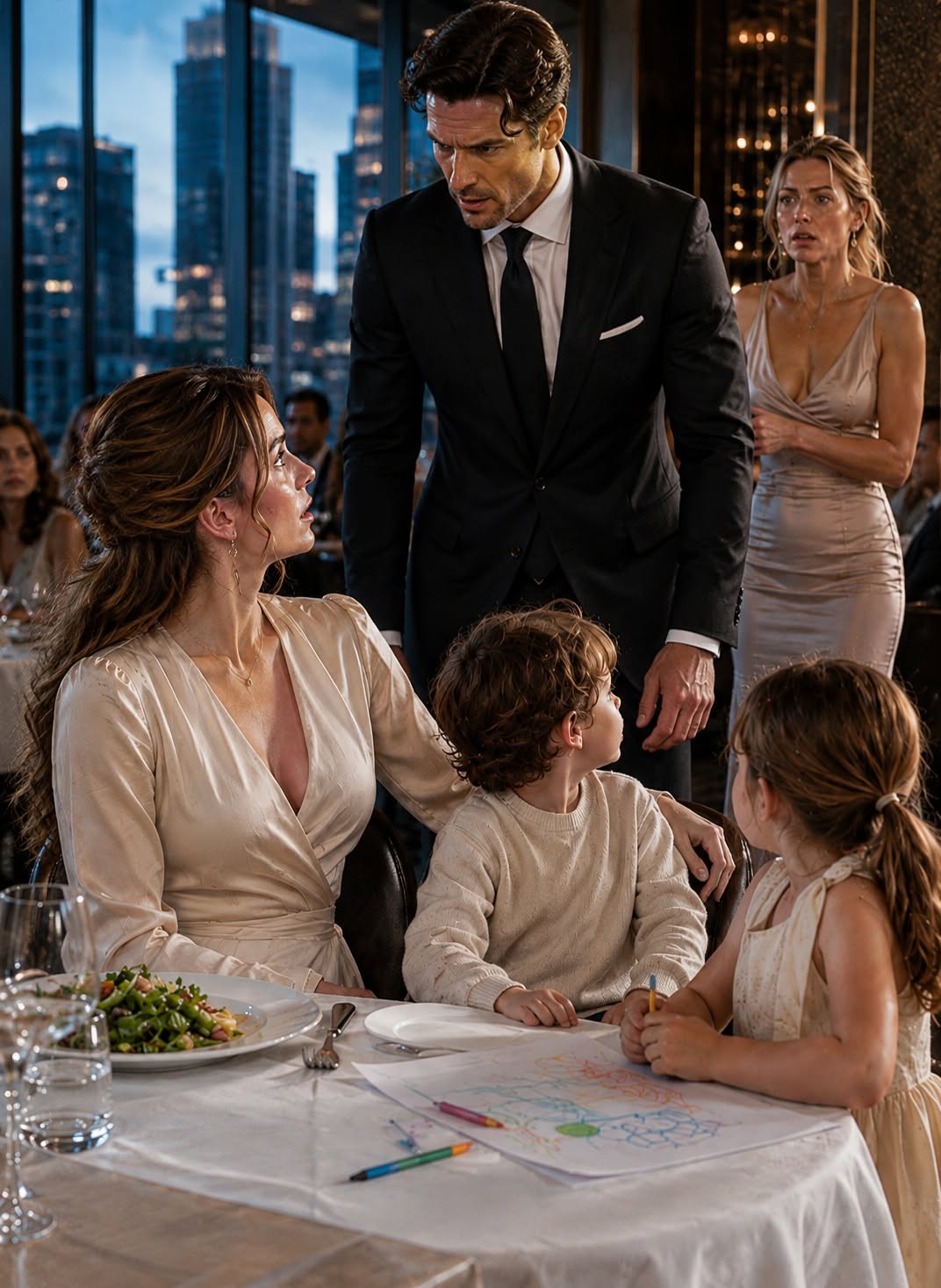 34 My billionaire ex-husband divorced me after convincing himself I was the reason we couldn't have children. Years later, Luca Moretti walked into one of Chicago's most exclusive restaurants with his new wife and saw me sitting across the room with twin children. The moment he looked into their faces, the man who could negotiate billion-dollar deals without blinking froze, because both children had his unmistakable eyes.